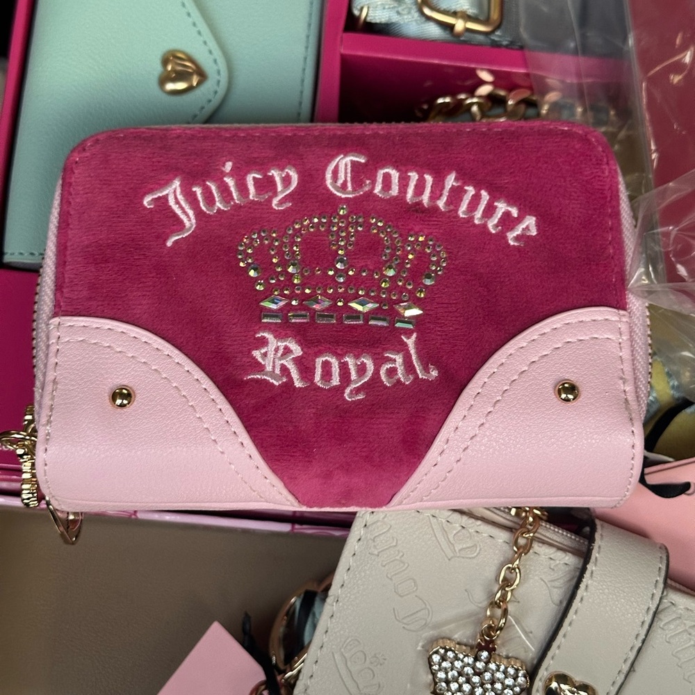 Juicy Couture Pink and Cream Wallet with Crown Design